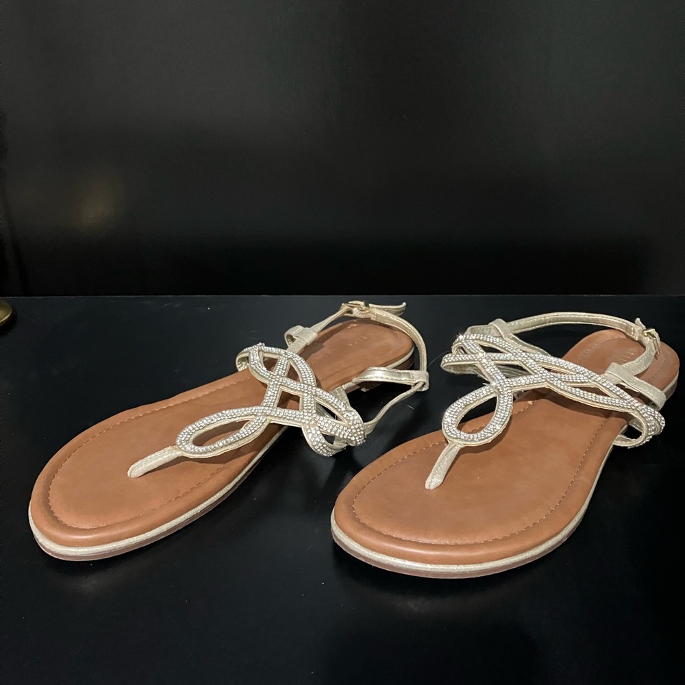 Kelly & Katie Brown Sandals with Silver Accents